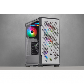 Corsair iCUE 220T RGB Airflow Tempered Glass Mid-Tower Smart Case — White (Cc-9011174-Ww)