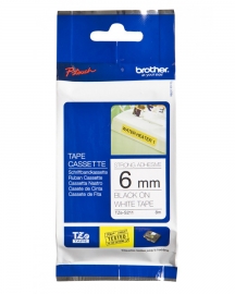 Brother Tzes211 | 6mm Black On White Strong Adhesive Tze Tape Tzes211