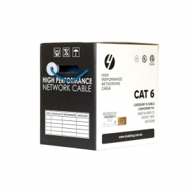 4Cabling Cat6 Ethernet 305M Cable Reel Box. Solid Conductor. Blue Sld.C6Utp.Blue.R
