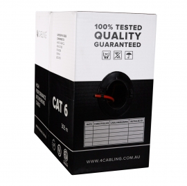 4cabling Cat 6 Ethernet Cable W Solid Conductors 305m Reel Box - Red Sld.c6utp.red.r