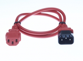 4cabling 2m Iec C13 To C14 Extension Cord: Red  Ec-6pc1314-r