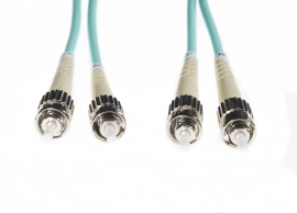 4cabling 2m St-st Om3 Multimode Fibre Optic Cable: Aqua Fl.om3stst2m
