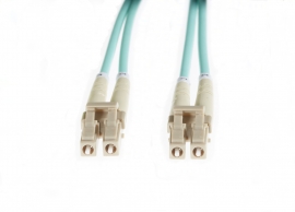 4cabling 1m Lc-lc Om4 Multimode Fibre Optic Patch Cable: Aqua Fl.om4lclc1m