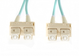 4cabling 15m Sc-sc Om4 Multimode Fibre Optic Cable: Aqua 015.006.4415