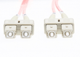 4cabling 2m Sc-sc Om1 Multimode Fibre Optic Cable: Salmon Pink 015.008.1402