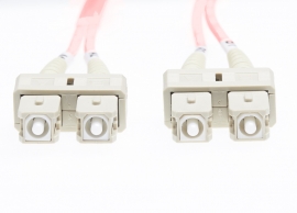 4Cabling 2M Sc-Sc Om1 Multimode Fibre Optic Cable: Salmon Pink (Fl.Om1Scsc2Mp)