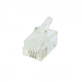4cabling Rj12 Modular Plug - 6p4c Round Solid (100 Pack) T0086/6p4c