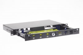 4cabling 1ru 12 Port Rack Mount Fibre Optic Patch Panel Fobot W/ Magnetic Slice Cassette 015.004.0020