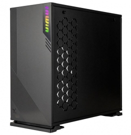 In Win 103Rgb Black Gaming Atx Tower Side Tempered Glass Support Up To 420Mm Radiator Neon Highlighted