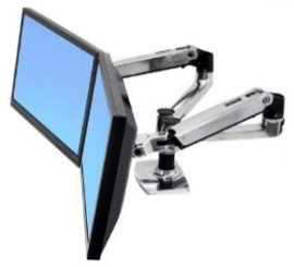 Ergotron Lx Dual Side By Side Arm Desk Mount Polishedaluminium 45-245-026 