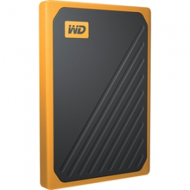 Western Digital MY PASSPORT GO PORTABLE SSD 500GB USB 3.0 SPEEDS UP TO 400 MB/S BUILT-IN CABLE AMBER COLORED 3Y (WDBMCG5000AYT-WESN)