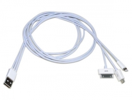 3 In 1 Usb Charging Cable 95cm For Iphone 8 Pin, Iphone 30 Pin And Micro Usb