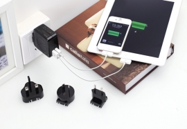 Huntkey Travelmate D204 Multi Plugs Usb Wall Charger Adapter 4.2 A Us Uk Eu Au Plugs With Car Charger