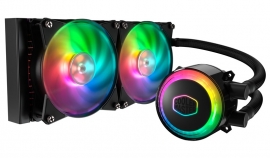 CoolerMaster Liquid Cpu Cooler: 2x 120mm Rgb Fan 240mm Radiator Addressable 