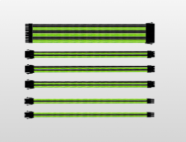 Cooler Master Green/ Black Sleeved Extension Cable Kit 30Cm 1X24Pin 1X8(4+4)Pin 2Xpcie Cma-Sest16Grbk1-Gl