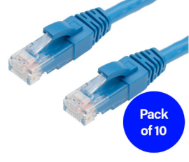 4Cabling 0.5M Cat6 Rj45-Rj45 Pack Of 10 Ethernet Network Cable. Blue 004.002.0002.10Pack