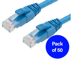 4Cabling 0.5M Cat6 Rj45-Rj45 Pack Of 50 Ethernet Network Cable. Blue 004.002.0002.50Pack