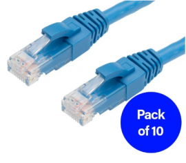 4Cabling 1M Cat6 Rj45-Rj45 Pack Of 10 Ethernet Network Cable. Blue 004.002.0003.10Pack