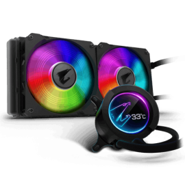 Aorus Cpu Liquid Cooler 280 W/Lcd Display Intel/Amd Socket 2 X 140Mm Rgb Fans 3Yr Wty Gp-Aorus-Liquid-Cooler-28