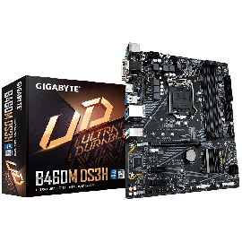 Gigabyte Intel® B460 Ultra Durable Motherboard with GIGABYTE 8118 Gaming LAN, PCIe Gen3 x4 M.2 (GA-B460M-DS3H)