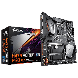 Gigabyte H470 AORUS Motherboard 4xDDR4,6xSATA,2xM.2, USB-C, USB3.2 Gen2, WIFI, ATX,3YR (Ga-H470-Aorus-Pro-Ax)