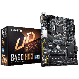 Gigabyte Intel® B460 Ultra Durable Motherboard 4xDDR4, 6xSATA, 2x M.2, USB3.2 Gen1, ATX, 3YR (Ga-B460-Hd3)