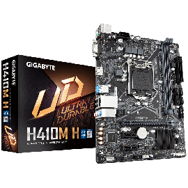 Gigabyte Intel® H410 Ultra Durable Motherboard with GIGABYTE 8118 Gaming LAN, Anti-Sulfur Resistor, Smart Fan 5 (Ga-H410M-H)