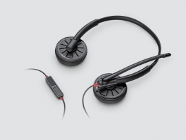 Plantronics Blackwire 225 Binaural Headset, W/ Inline Controls W/ 3.5mm Jack 205204-02