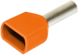 Twin Bootlace Ferrule Orange 2 x 4mm² - 50 Pack 022.010.0117