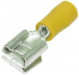 Quick Connect Piggy Back Yellow 6.4mm X 0.8mm Double Grip 4mm² - 6mm² - 25 Pack 022.010.0180