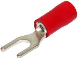 Fork Terminal Red Double Grip 4mm Fork 0.5mm² - 1.5mm² - 100 Pack 022.010.0208