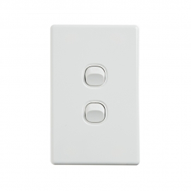 4C | Elegant Wall Switch 2 Gang 250V 16A - Vertical 040.0.0085