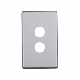 4C | Elegant 2 Gang Aluminium Plate - Silver Matte 040.0.0103