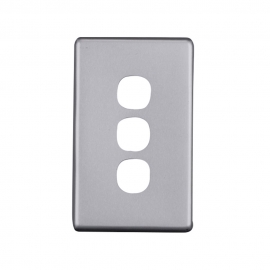 4C | Elegant 3 Gang Aluminium Plate - Silver Matte 040.0.0104
