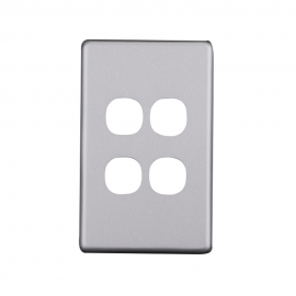 4C | Elegant 4 Gang Aluminium Plate - Silver Matte 040.0.0105