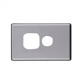4C | Elegant Single GPO Aluminium Plate - Horizontal - Silver Matte 040.0.0108