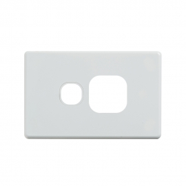 4C | Classic Single Power Point Cover Plate - White - Horizontal 040.000.0028