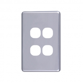 4C | Classic 4 Gang Switch Cover - Silver 040.000.0044