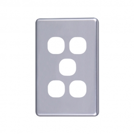 4C | Classic 5 Gang Switch Cover - Silver 040.000.0045