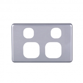 4C | Classic Double Power Point Cover Plate - Silver 040.000.0047