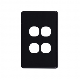 4C | Classic 4 Gang Switch Cover - Black 040.000.0054