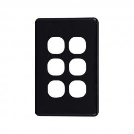 4C | Classic 6 Gang Switch Cover - Black 040.000.0056