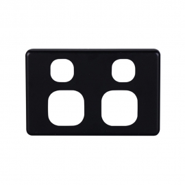 4C | Classic Double Power Point Cover Plate - Black 040.000.0057