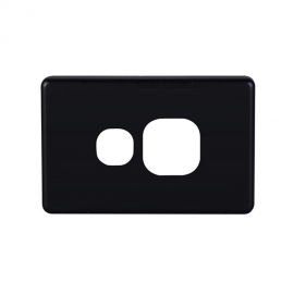 4C | Classic Single Power Point Cover Plate - Horizontal - Black 040.000.0058