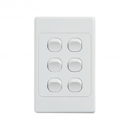 4C | Ultima 6 Gang Switch 250V 16AX - Vertical 040.000.0066