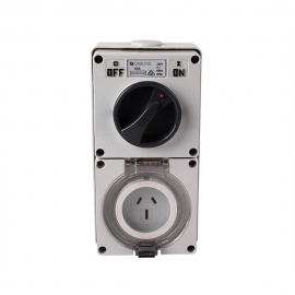 4C | Combination Switch socket 3Flat Pin IP66 250V 10A
