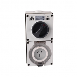 4C | Combination Switch socket 3Flat Pin IP66 250V 15A