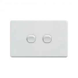 4C | Classic 2 Gang Switch 250V 16AX - Horizontal