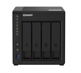 QNAP TS-451D2-2G 4 Bay NAS Intel Celeron J4025 dual-core 2.0 GHz processor 2 GB SO-DIMM DDR4 Hot-swappable 2xRJ45 LAN port 4xUSB3.2 HDMI 2.0 2 yrs