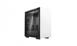 Deepcool MACUBE 110 White Minimalistic Micro-ATX Case, Magnetic Tempered Glass Panel, Removable Drive Cage, Adjustable GPU Holder, 1xPreinstalled Fan